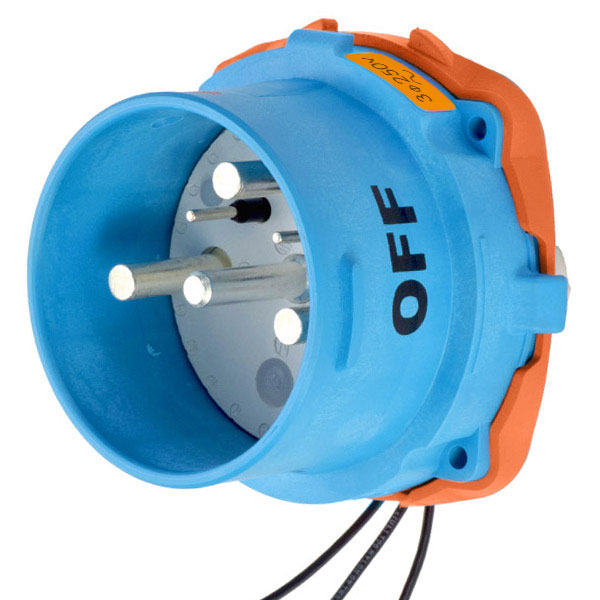 33-98073-263 - DS100 INLET POLY BLUE SIZE 5 TYPE 4X 3P+G 100A 250 VAC 60 Hz +3 AUX